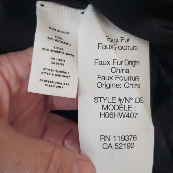 Helmut Lang Oversized Black Faux Mink Bomber Zipper Front Elastic Cuffs Size XS - Picture 12 of 14